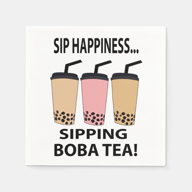 Boba Tea Bubble Tea Boba Tea Party Serviette (Vorderseite)