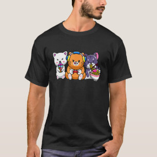 Boba Tea Bubble Tea Gaming Gamer Ramen Katzen T-Shirt