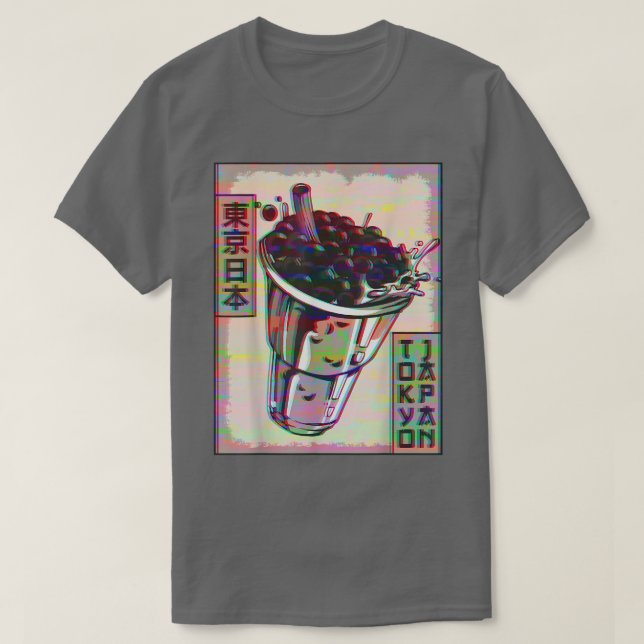 Boba Tea Bubble Tea Tokyo Japan Vaporwave Aestheti T-Shirt (Design vorne)