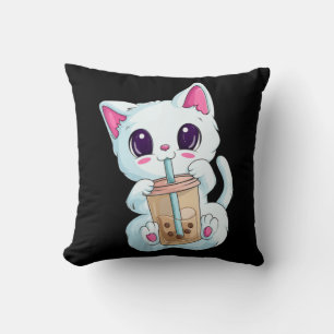 Boba Tea Cat Anime for Women Kawaii Bubble Tee Ne Kissen
