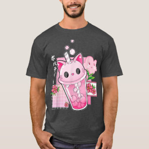 Boba Tea Cat Bubble Tea Kawaii Anime Japanisches M T-Shirt