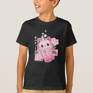 Boba Tea Cat Bubble Tea Kawaii Anime Japanisches M T-Shirt