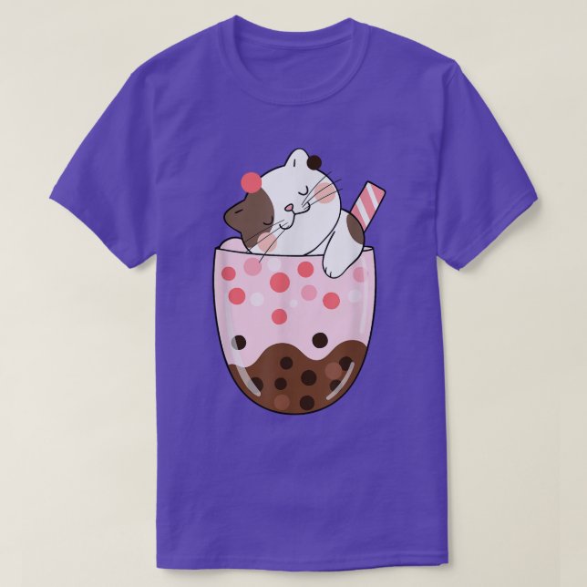 Boba Tea Cat Bubble Tea Kawaii Anime Japanisches M T-Shirt (Design vorne)