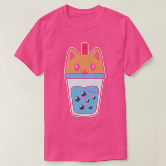 Boba Tea Cat Buble Tea Kawaii Anime Japanese Neko  T-Shirt (Design vorne)