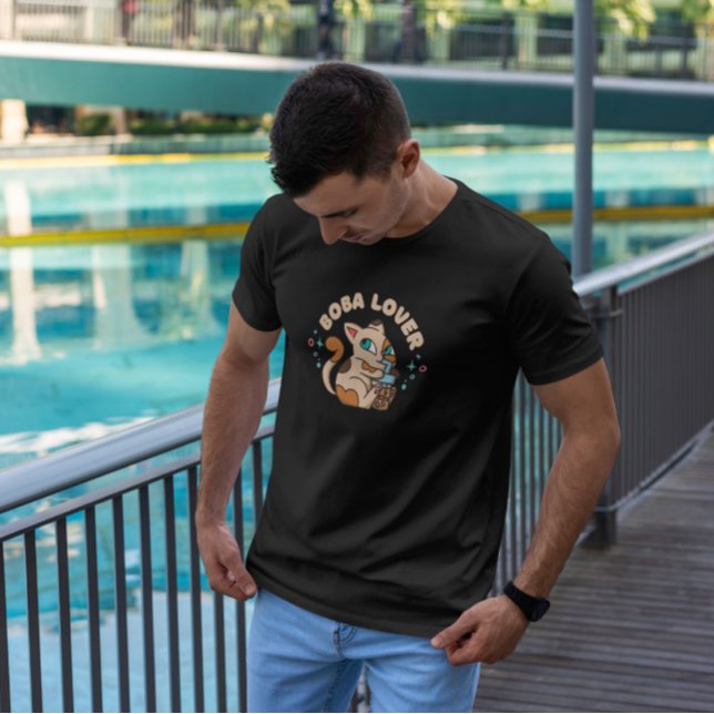 Boba Tea Cat Cartoon T-Shirt (Von Creator hochgeladen)