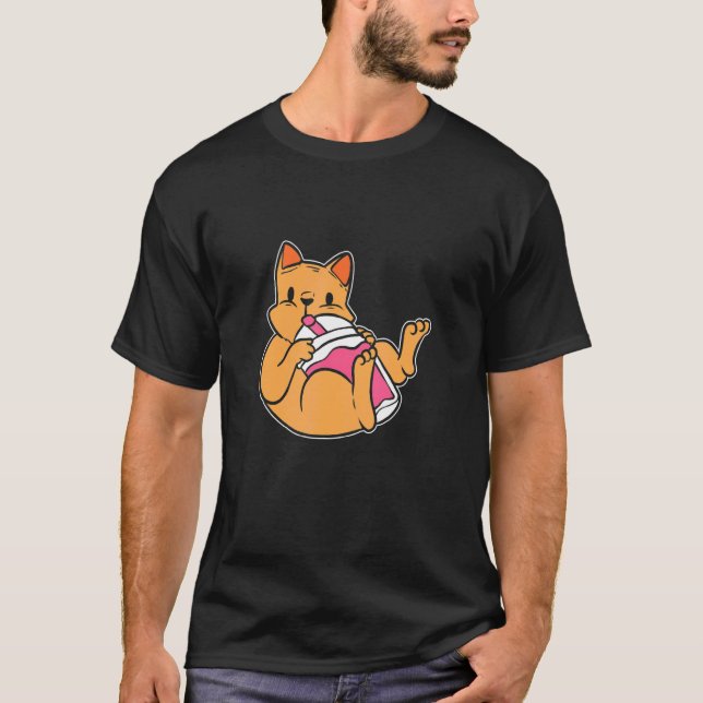 Boba Tea Cat Cat Owner T-Shirt (Vorderseite)