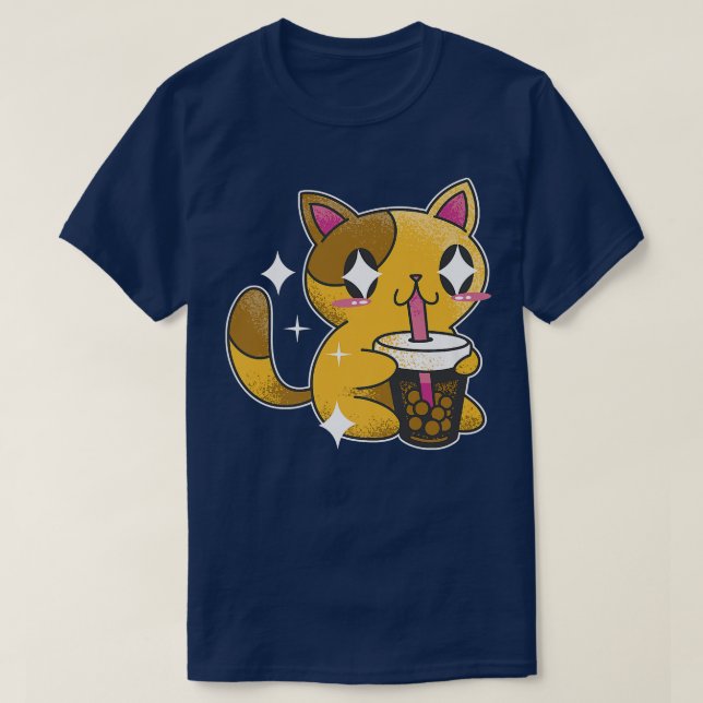 Boba Tea Cat Japan Sweet Otaku T-Shirt (Design vorne)