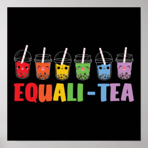 Boba Tea Equali-Tea LGBT Pride Rainbow Poster