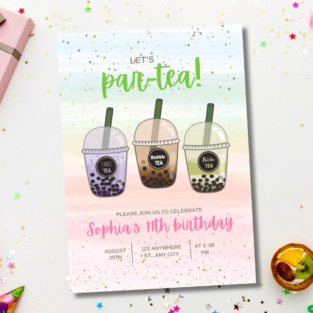 Boba Tea Geburtstagsparty Einladung, Blase Tee Einladung (Von Creator hochgeladen)