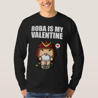 Boba Tea is My Valentine Samurai Anti Valentines D T-Shirt
