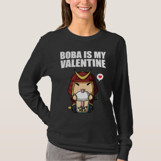 Boba Tea is My Valentine Samurai Anti Valentines D T-Shirt