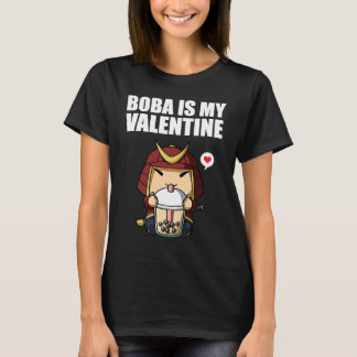 Boba Tea is My Valentine Samurai Anti Valentines D T-Shirt