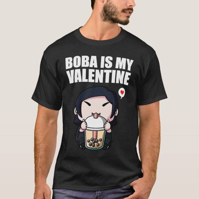 Boba Tea is My Valentine Vampire Anti Valentines D T-Shirt (Vorderseite)