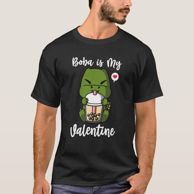 Boba Tea ist mein Valentine Rex Dinosaur Anti Vale T-Shirt (Vorderseite)