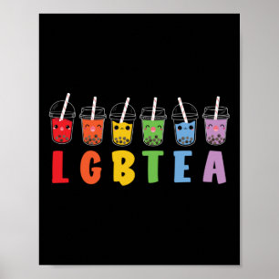 Boba Tea LGBTea LGBT Pride Rainbow Poster