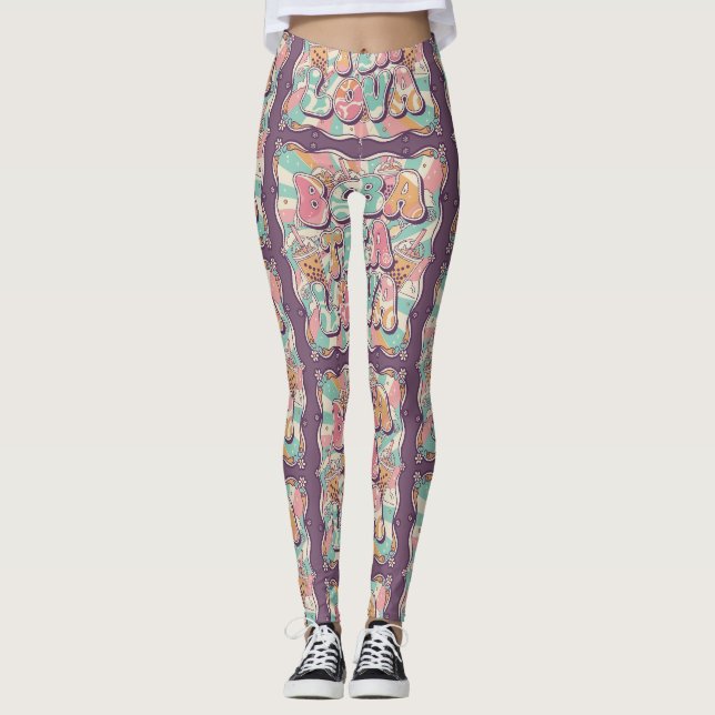 Boba Tea Liebhaberin Leggings (Vorderseite)