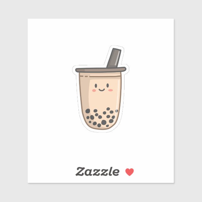Boba Tea | Milk Bubble Tea Kawaii Sticker (Blatt)