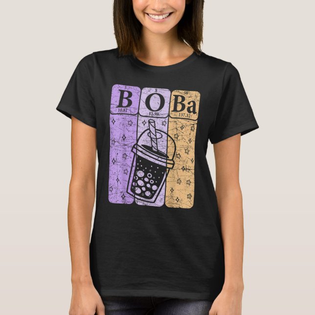 Boba Tea Periodic Table Elements Bubble Tea  Nerd T-Shirt (Vorderseite)