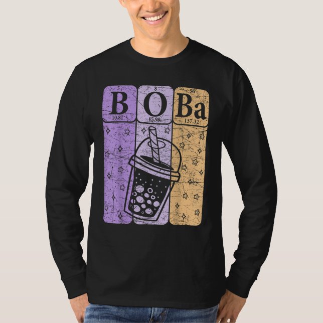 Boba Tea Periodic Table Elements Bubble Tea  Nerd T-Shirt (Vorderseite)