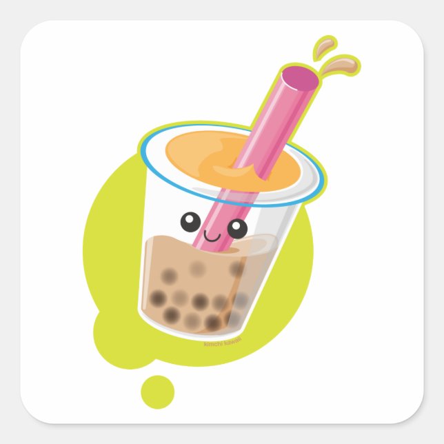 Boba Tea Quadratischer Aufkleber (Vorderseite)