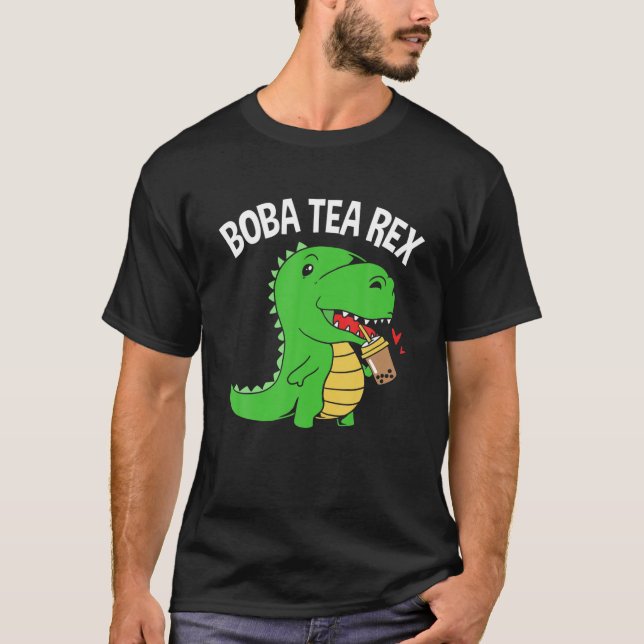 Boba Tea Rex Boba Dinosaur T-Shirt (Vorderseite)