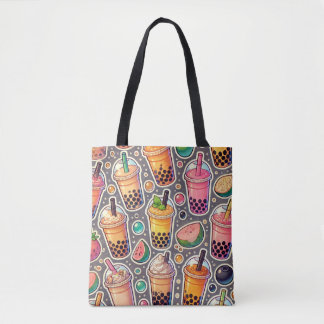 Boba Tee Allover Print Tote Bag