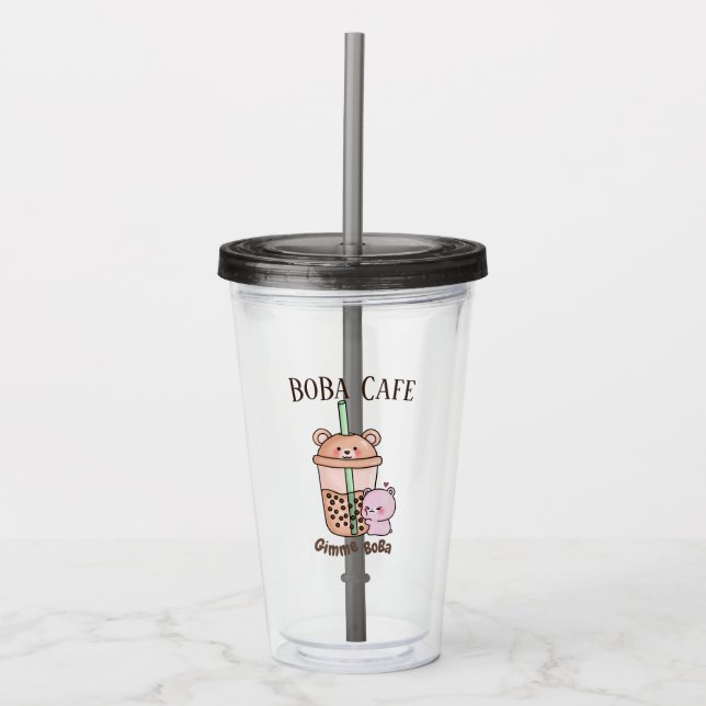 Boba Tee, Blubble Milch Tee Acryltrinkbecher (Vorderseite)