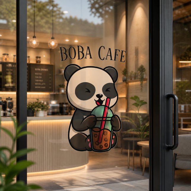 Boba Tee, Blubble Milch Tee Fensteraufkleber (Von Creator hochgeladen)
