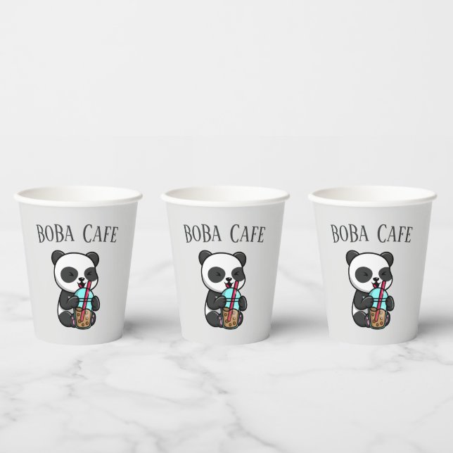 Boba-Tee, Bubble-Milch-Tee Pappbecher (Multi)