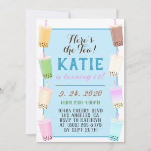 Boba Tee Geburtstag Einladung