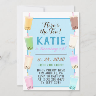 Boba Tee Geburtstag Einladung