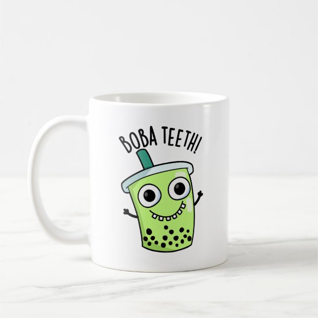 Boba Teeth Funny Boba Tea Pun Kaffeetasse (Links)