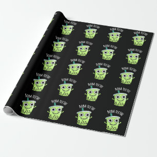 Boba Teeth Funny Boba Tee Pun Dark BG Geschenkpapier
