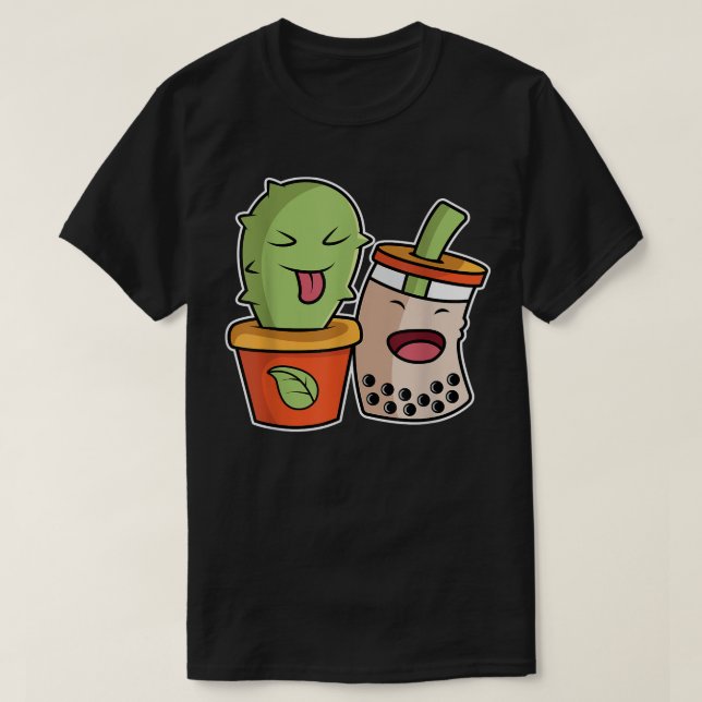 Boba und Cactus Enger Friend oder BESTE FREUNDIN T-Shirt (Design vorne)