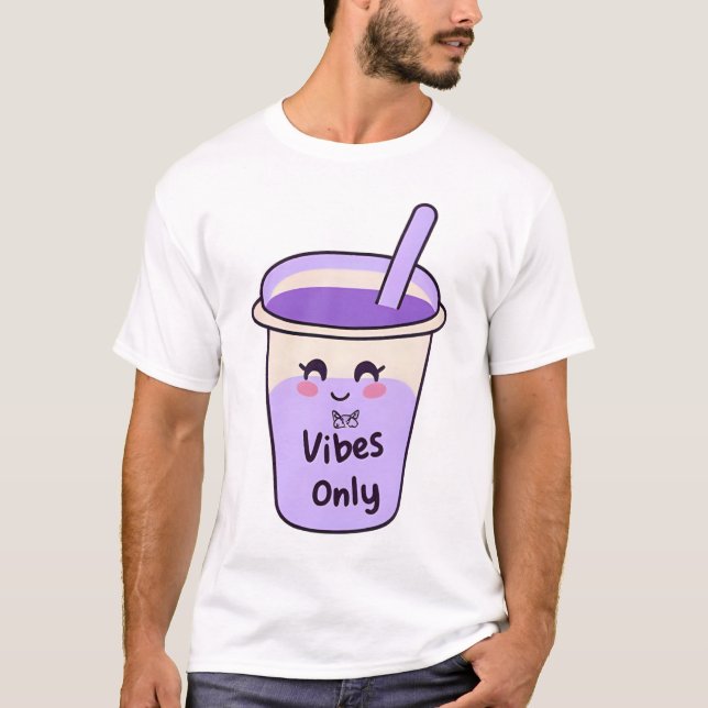 Boba Vibes nur 🧋 | Niedliches Design von Kawaii B T-Shirt (Vorderseite)