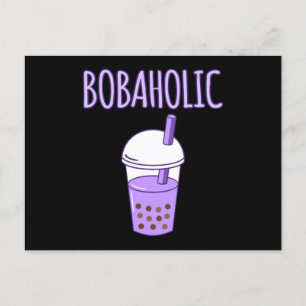 Bobaholic Bubble Boba Kawaii Tea Graphic Postkarte