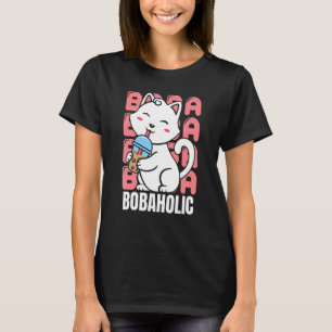 Bobaholic Funny Cat Bubble Tee Shirts Männer Fraue