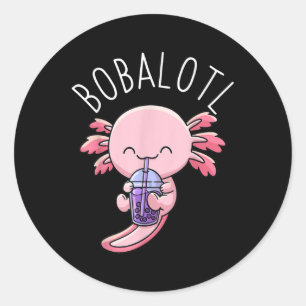 Bobalotl Axolotl Boba Tea Blubble Milk Runder Aufkleber