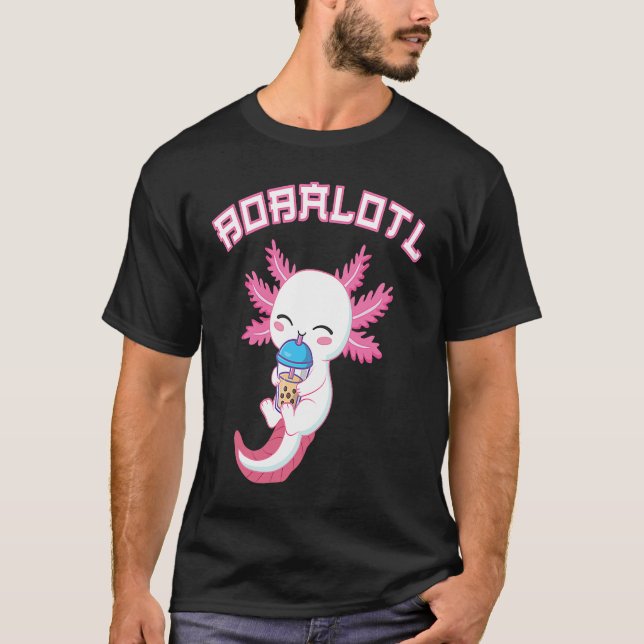 Bobalotl Axolotl Boba Tea Blubble Milk T-Shirt (Vorderseite)