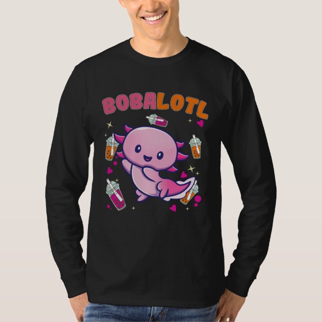Bobalotl Axolotl Boba Tea Bubble Milk  4 T-Shirt (Vorderseite)