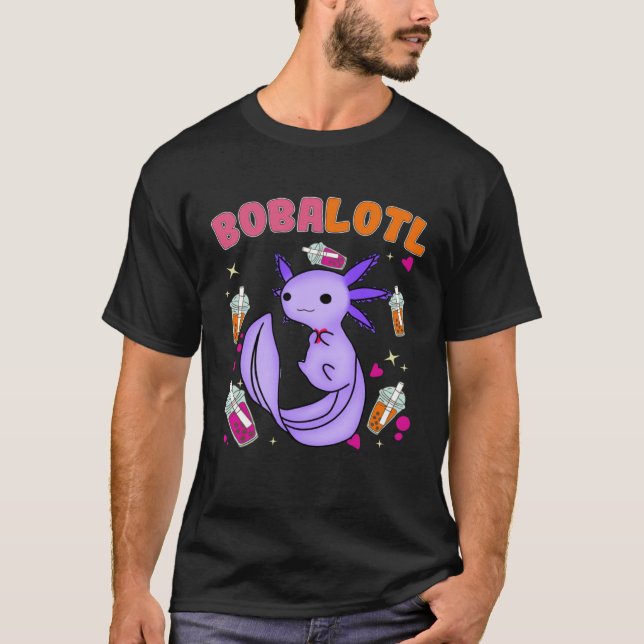 Bobalotl Axolotl Boba Tea Bubble Milk  7 T-Shirt (Vorderseite)