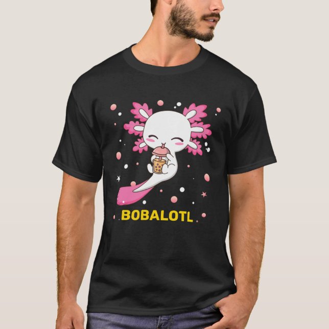 Bobalotl Axolotl Boba Tea Bubble Milk Girls kids T-Shirt (Vorderseite)