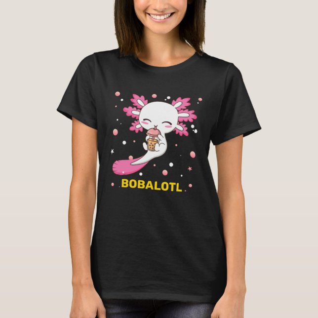 Bobalotl Axolotl Boba Tea Bubble Milk Girls kids T-Shirt (Vorderseite)