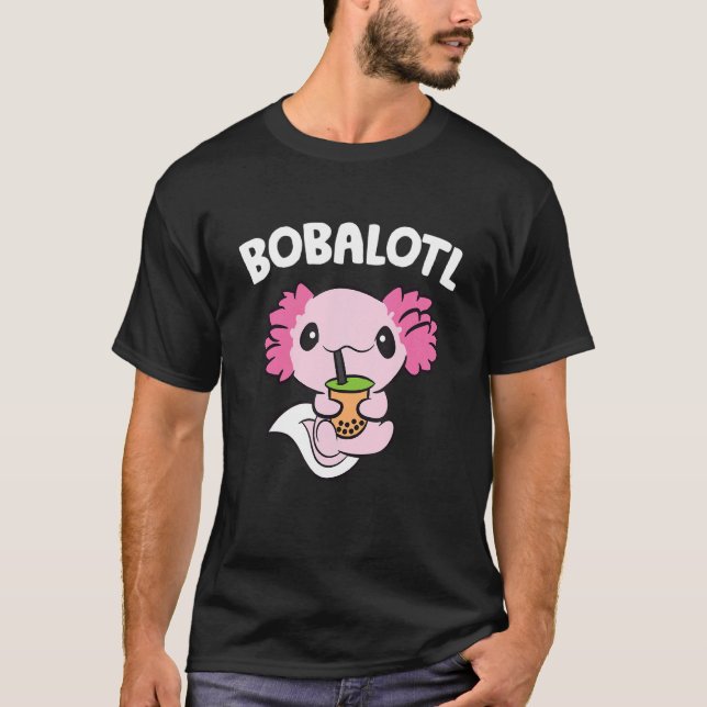 Bobalotl Axolotl Bubble Tea Blase Milk Boba Tee A (Vorderseite)
