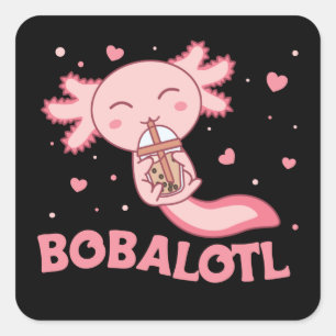 Bobalotl Axolotl Lovers Sweet Animals Bubble Tee S Quadratischer Aufkleber