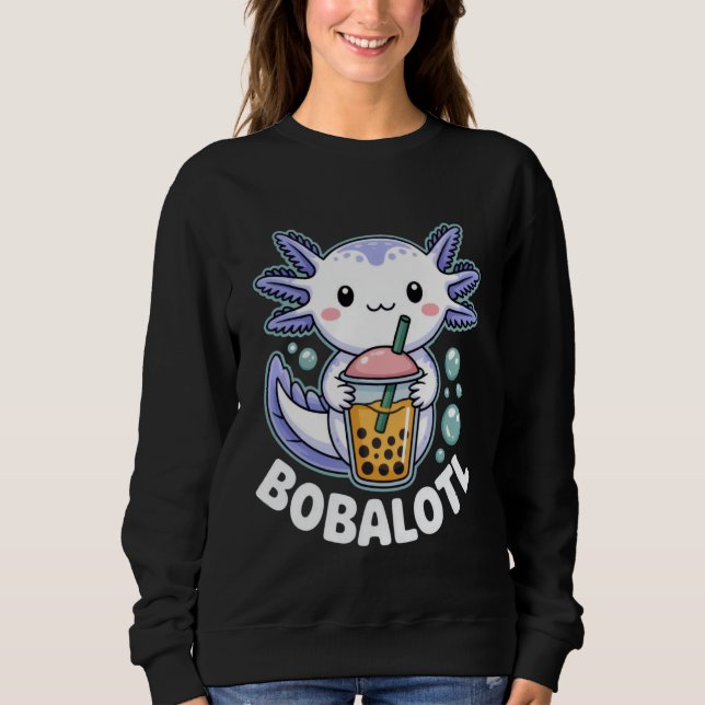 Bobalotl Cute Axolotl Boba Lover Outfit for Bubble Sweatshirt (Vorderseite)