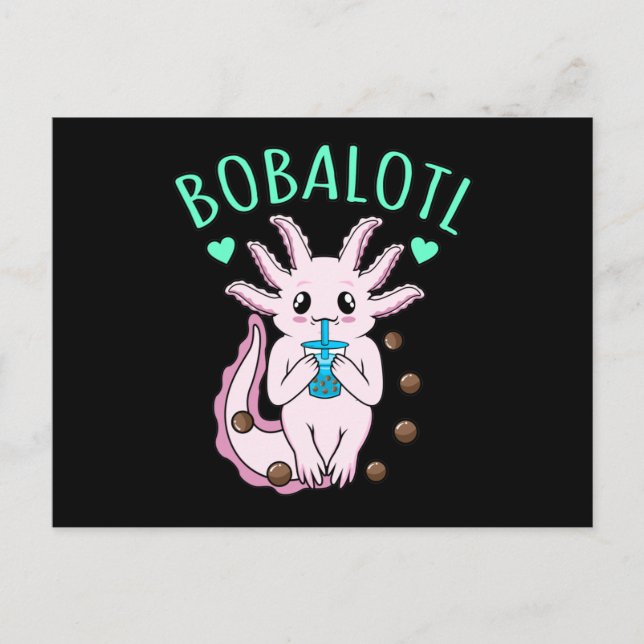 Bobalotl Kawaii Animal Axolotl Lover Pet Owner Gra Einladungspostkarte (Vorderseite)