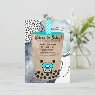 Bobas für das Baby Boba Tea inspirierte Budget Einladung