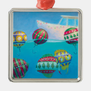 Bobber-Fisch-Birnen-Weihnachtsverzierung Silbernes Ornament