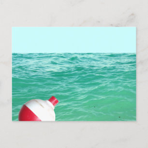 Bobber im Wasser fischen Postkarte